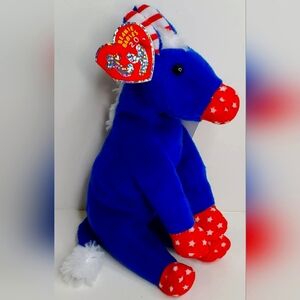 TY Beanie Babies 2.0 "LEFTY" the Democratic Donkey ~ Unused Code! RETIRED